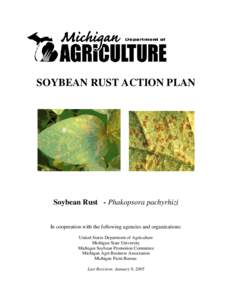 Microbiology / Asian soybean rust / Soybean rust / Phakopsora pachyrhizi / Rust / Plant pathology / Animal and Plant Health Inspection Service / Soybean / Septoria glycines / Biology / Basidiomycota / Agriculture
