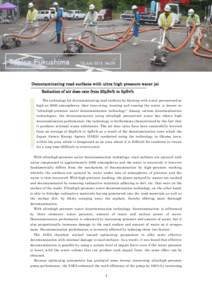 Topics Fukushima  12.July 2013 No.24 Decontaminating road surfaces with ultra-high pressure water jet Reduction of air dose rate from 20μSv/h to 5μSv/h