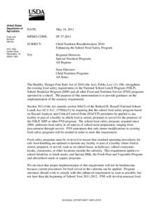 Government / Safety / Child nutrition programs / National School Lunch Act / Healthy /  Hunger-Free Kids Act / School meal / Nutrition / Food safety / State Administrative Expenses / United States Department of Agriculture / Food and Nutrition Service / Health
