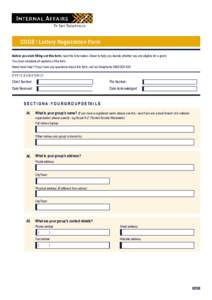 COGS / Lottery Registration Form Before you start filling out this form, read the Information Sheet to help you decide whether you are eligible for a grant. You must complete all sections of the form. Need more help? If 