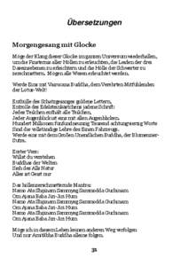 Übersetzungen Morgengesang mit Glocke Möge der Klang dieser Glocke im ganzen Universum wiederhallen,