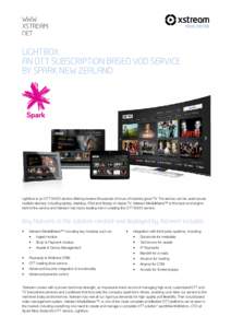 WWW. XSTREAM. NET LIGHTBOX: AN OTT SUBSCRIPTION BASED VOD SERVICE