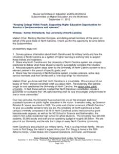 University of North Carolina / Oak Ridge Associated Universities / G.I. Bill / North Carolina State University / East Carolina University / Western Carolina University / Post-9/11 Veterans Educational Assistance Act / University system / University of North Carolina at Charlotte / North Carolina / Association of Public and Land-Grant Universities / American Association of State Colleges and Universities