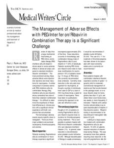 www.hcvadvocate.org  The HCV Advocate Medical Writers’ Circle a series of articles