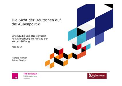 Die Sicht der Deutschen auf die Außenpolitik Eine Studie von TNS Infratest Politikforschung im Auftrag der Körber-Stiftung