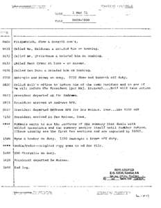 Situation Room Log, February 27-March 1, 1971