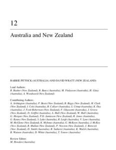 12 Australia and New Zealand BARRIE PITTOCK (AUSTRALIA) AND DAVID WRATT (NEW ZEALAND) Lead Authors: R. Basher (New Zealand), B. Bates (Australia), M. Finlayson (Australia), H. Gitay