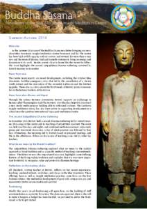 Buddha Sāsana  Newsletter of the Blue Mountains Insight Meditation Centre