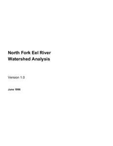 North Fork Eel River   Watershed Analysis Version 1.0