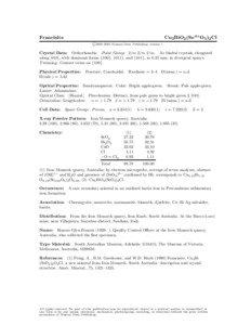 Cu3 BiO2 (Se4+ O3 )2 Cl  Francisite