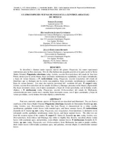 Zamudio, S., H.D. Juárez Gutiérrez, y J. Hernández RendónCuatro especies nuevas de Pinguicula (Lentibulariaceae) de México. Phytoneuron: 1–20. Published 28 MarchISSN 2153 733X CUATRO ESPECIE