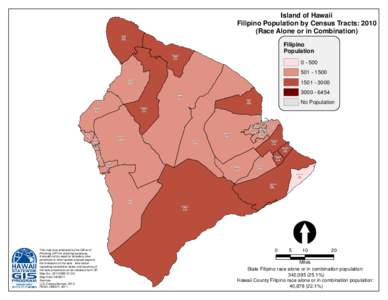 Island of Hawaii Filipino Population by Census Tracts: 2010 (Race Alone or in Combination) CT[removed]%