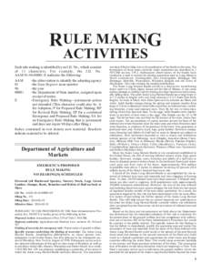 RULE MAKING ACTIVITIES Each rule making is identified by an I.D. No., which consists of 13 characters. For example, the I.D. No. AAM[removed]E indicates the following: