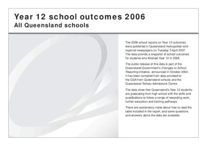 Year 12 school outcomes 2006