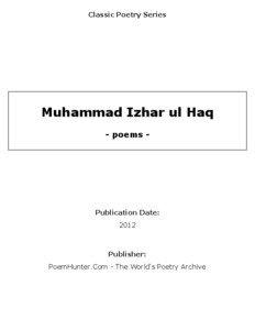 Classic Poetry Series  Muhammad Izhar ul Haq