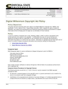 Microsoft Word - ESU Policy- DMCA - current.doc