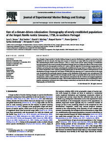 Fate of a climate-driven colonisation: Demography of newly established populations of the limpet Patella rustica Linnaeus, 1758, in northern Portugal