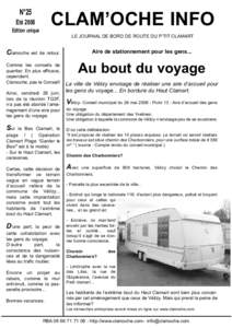 CLAM’OCHE INFO  N°25 Eté 2008