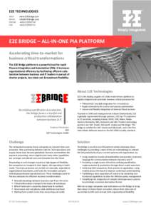 E2E Bridge - Rapid Process Integration & Automatization