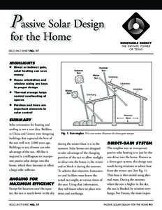 Passive Solar Design for the Home SECO FACT SHEET NO. 17 HIGHLIGHTS