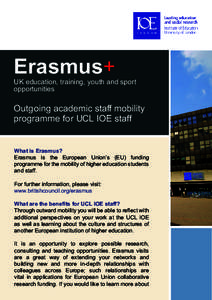 Erasmus+  UK education, training, youth and sport opportunities  Outgoing academic staff mobility