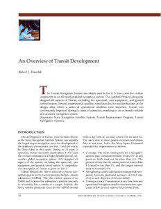 R. J. DANCHIK  An Overview of Transit Development