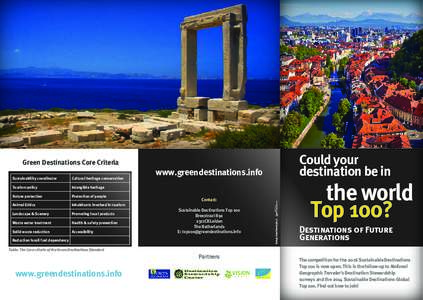 Could your destination be in Green Destinations Core Criteria Cultural heritage conservation