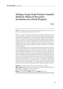 Silva Fennica[removed]research articles  Testing a Large-Scale Forestry Scenario Model by Means of Successive Inventories on a Forest Property Tron Eid