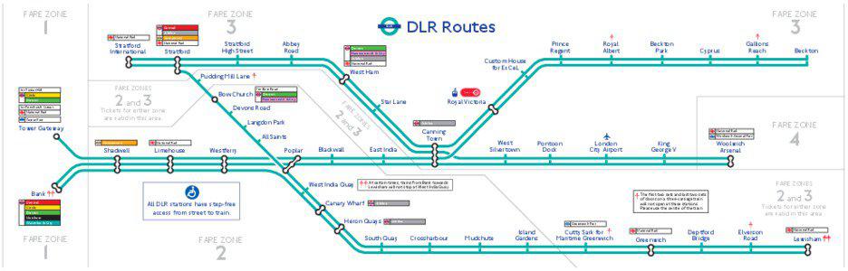 London River Services / Stratford station / Docklands Light Railway / West Silvertown DLR station / Pontoon Dock DLR station / Greenwich Pier / Westferry DLR station / Canary Wharf / Beckton Park DLR station / Transport in London / London / Tunnels underneath the River Thames