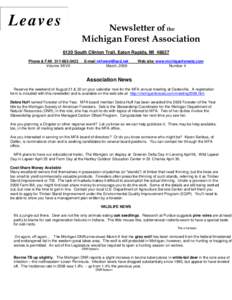 Michigan Department of Natural Resources / Forester / Northern Michigan / M-134 / United States Forest Service / Forestry / Michigan / Cedarville