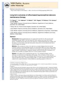 NIH Public Access Author Manuscript Drug Alcohol Depend. Author manuscript; available in PMC 2012 January 23. NIH-PA Author Manuscript