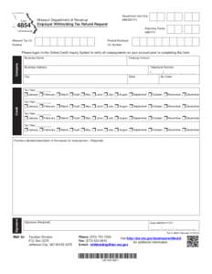 Form[removed]Employer Withholding Tax Refund Request