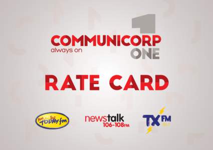 RATE CARD Prime Time Package							 21 Spots | 30” | Monday to Sunday | SHOW  €8,925 (Avg 30” €425)