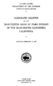 Corporate Charter of the Manchester Band of Pomo Indians of the Manchester Rancheria