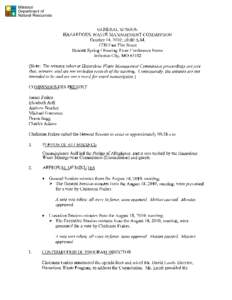 GENERAL SESSION HAZARDOUS WASTE MANAGEMENT COMMISSION October 14,2010; 10:00 A.M[removed]East Elm Street Bennett Spring / Roaring River Conference Room Jefferson City, MO 65102