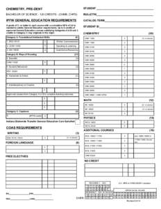 CHEMISTRY, PRE-DENT  STUDENT _______________________________________ BACHELOR OF SCIENCE[removed]CREDITS - (CHMB, CHPD)