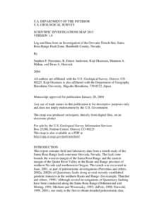 U.S. DEPARTMENT OF THE INTERIOR U.S. GEOLOGICAL SURVEY SCIENTIFIC INVESTIGATIONS MAP 2815 VERSION 1.0 Log and Data from an Investigation of the Orovada Trench Site, Santa Rosa Range Fault Zone, Humboldt County, Nevada