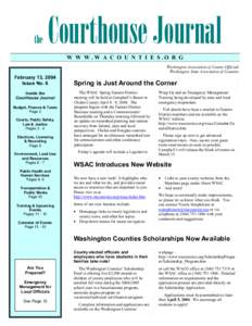 the  Courthouse Journal W W W.W A C O U N T I E S.O R G Washington Association of County Officials Washington State Association of Counties