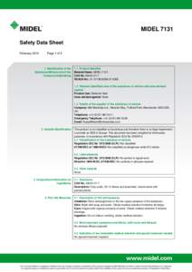 MIDEL 7131 Safety Data Sheet February 2014 Page 1 of 5