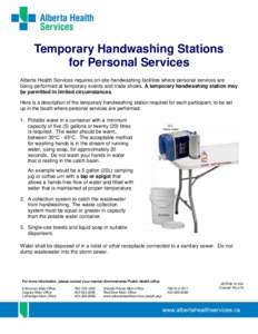 Temporary Handwashing Stations for Personal Services