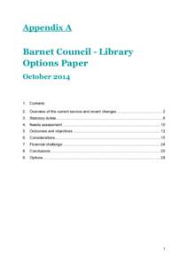 Appendix A  Barnet Council - Library Options Paper October 2014