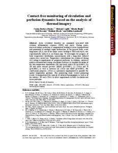 Contact-free monitoring of circulation and perfusion dynamics based on the analysis of thermal imagery