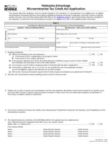 Nebraska Advantage RESET Microenterprise Tax Credit Act Application PRINT
