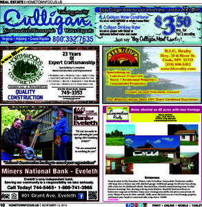 REAL ESTATE I HOMETOWNFOCUS.US  Great water by A Culligan Water Conditioner
