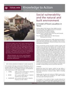 Knowledge to Action  Translating Current Research for Practitioners Texas Target Communities Program, Texas A&M University College of Architecture  Social vulnerability