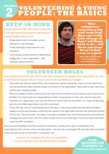 tip sheet  2 Volunteering & young