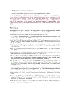 This document uses “econ_no_sort.bst”. Entries in bibliography are listed in citation order (not in alphabetical order). Takeda (2010), Krugman (1991a), Krugman (1991b), Brezis et al), Fujita et al), Wo