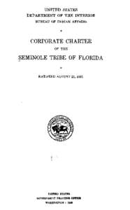 Corporate Charter of the Seminole Tribe of Florida