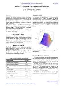 Proceedings of FEL2013, New York, NY, USA  TUPSO54 UNDULATORS FOR FREE ELECTRON LASERS C. W. Ostenfeld, M. N. Pedersen