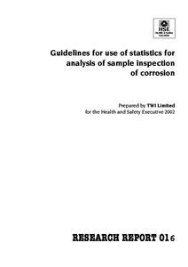 Guidelines for use of statistics for analysis of sample inspection of corrosion